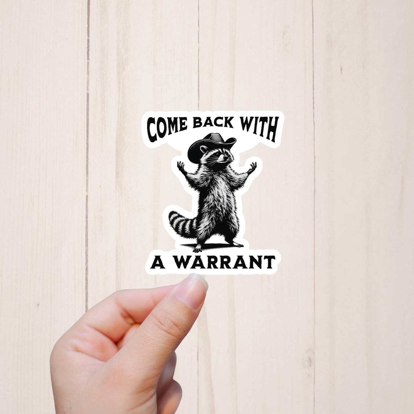Funny Raccoon Cowboy Stickers, Unhinged Meme Stickers