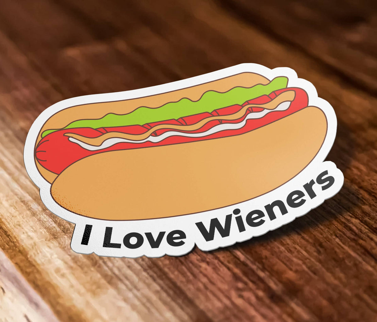 I Love Wieners Hot Dog Vinyl Sticker