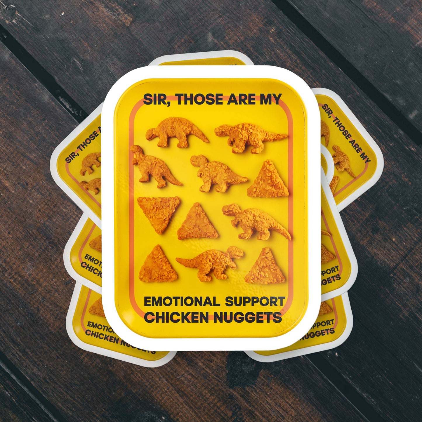Emotional Support Chicken Nuggets Funny Meme Vinyl Sticker