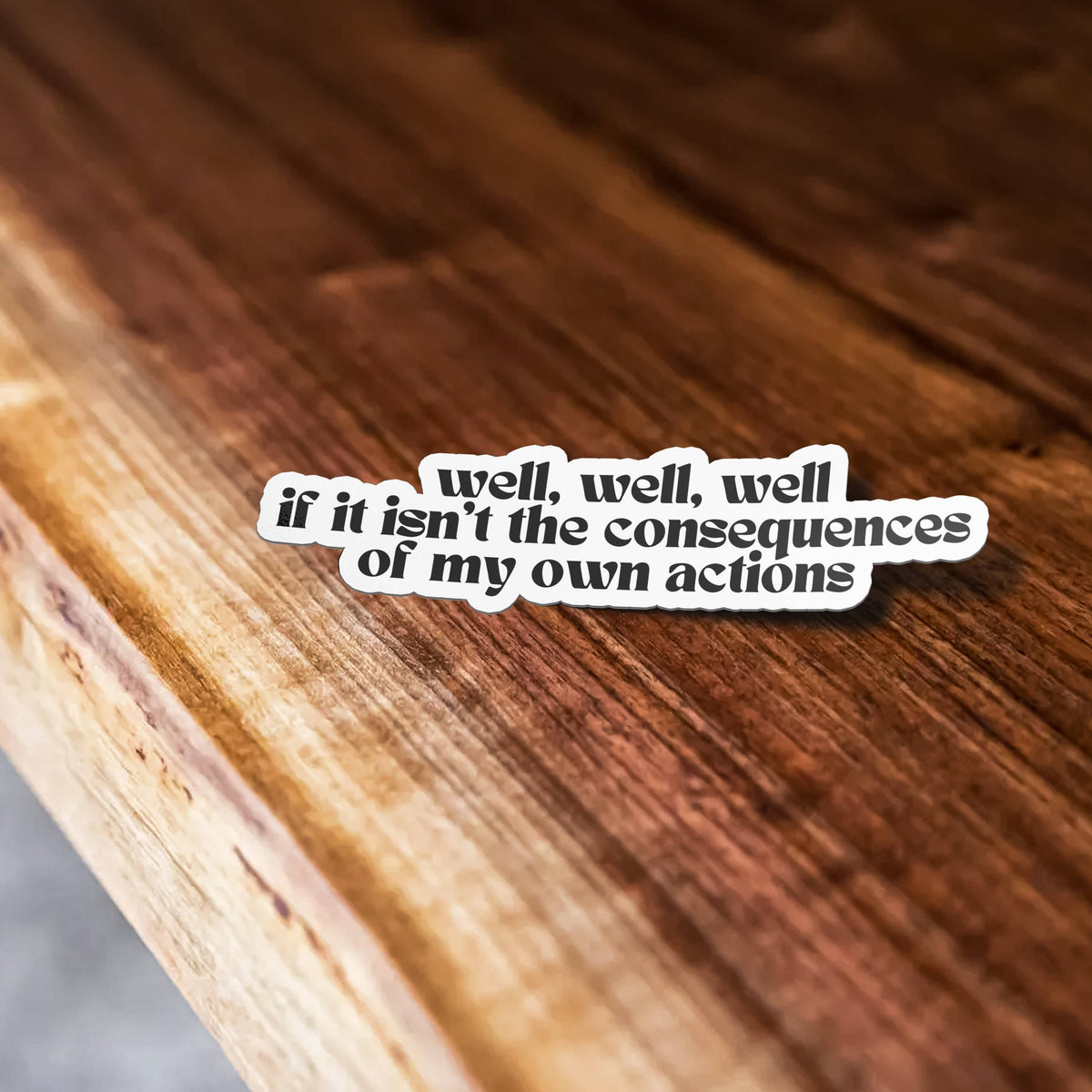 Consequences of My Own Actions Funny Vinyl Sticker