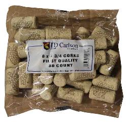 8 X1 3/4 FIRST QUALITY STRAIGHT WINE CORKS 44 X 22mm