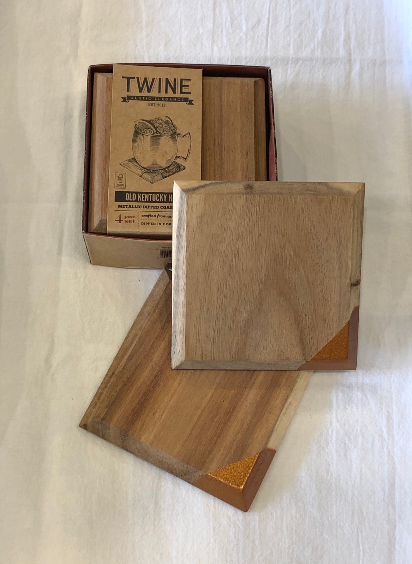 Metallic Dipped Coaster Set by Twine