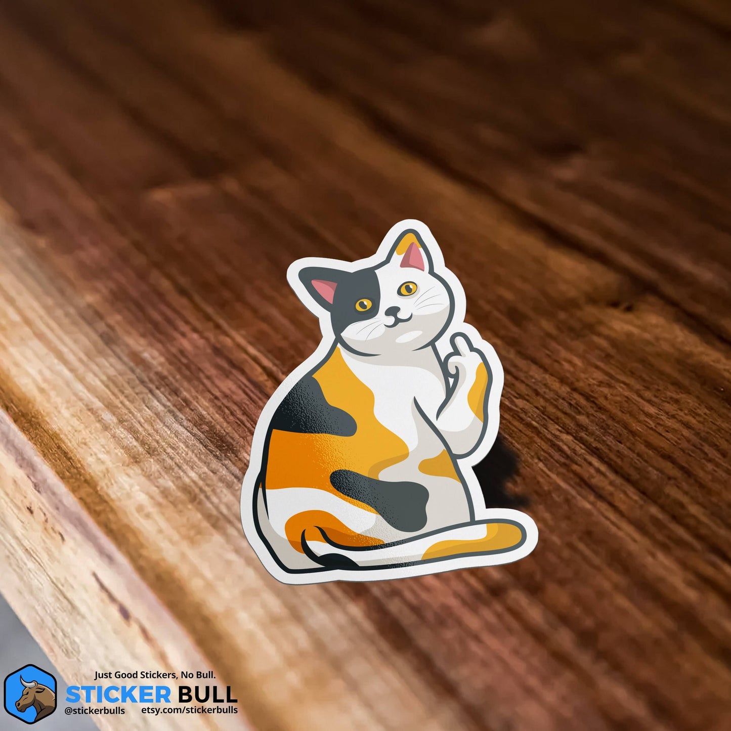 Cat Flipping Off Sticker, Funny Meme Sticker, Cat Mom, Cat Sticker, Waterproof Vinyl Sticker for Water Bottle, Hydroflask, Laptop