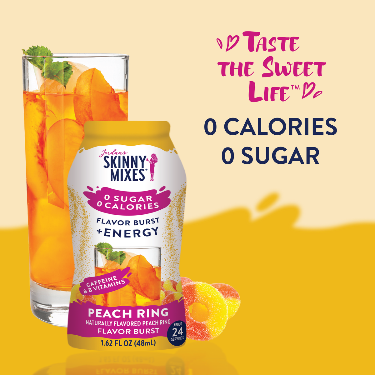Sugar Free Peach Ring Flavor Burst + Energy