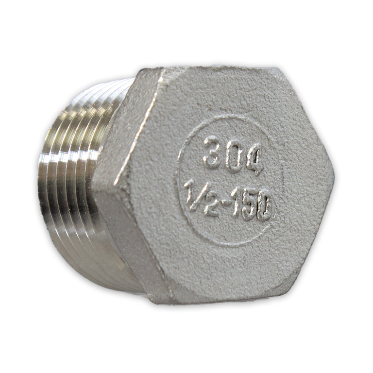 1/2" NPT Stainless Steel Kettle Hex Plug