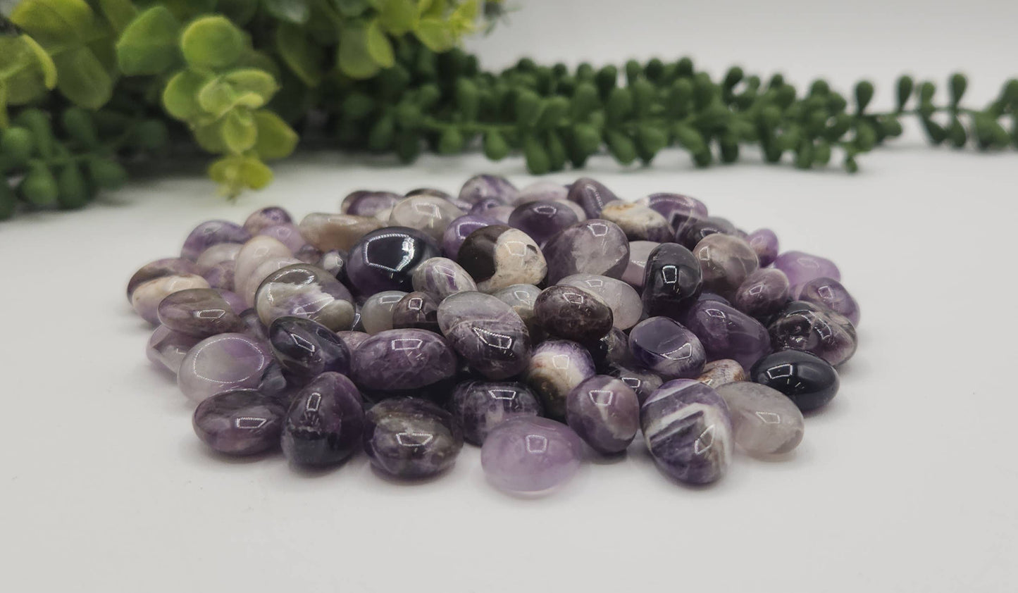 Chevron Amethyst Tumbled Stone