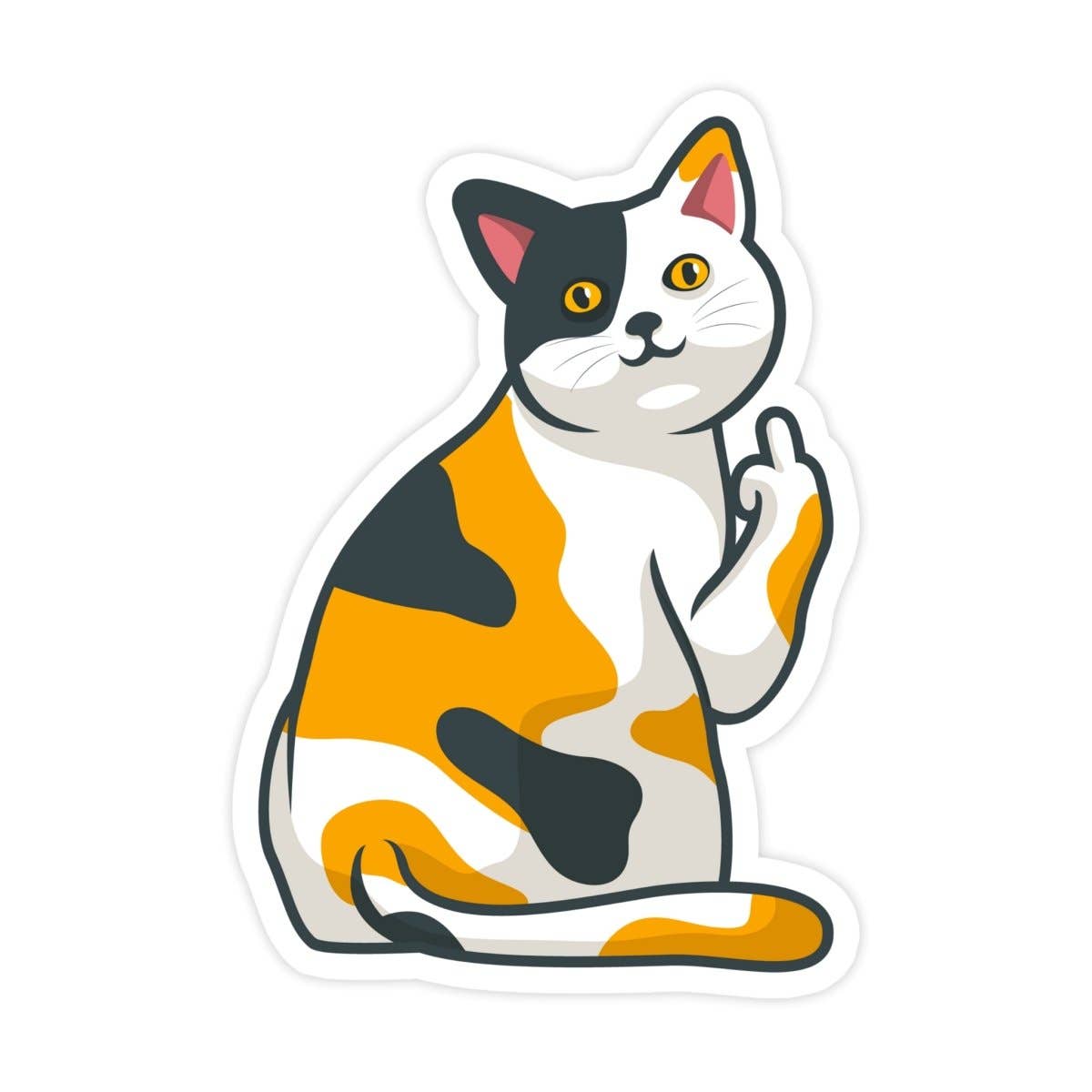 Cat Flipping Off Sticker, Funny Meme Sticker, Cat Mom, Cat Sticker, Waterproof Vinyl Sticker for Water Bottle, Hydroflask, Laptop