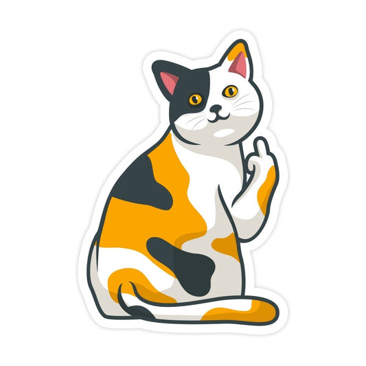 Cat Flipping Off Sticker, Funny Meme Sticker, Cat Mom, Cat Sticker, Waterproof Vinyl Sticker for Water Bottle, Hydroflask, Laptop