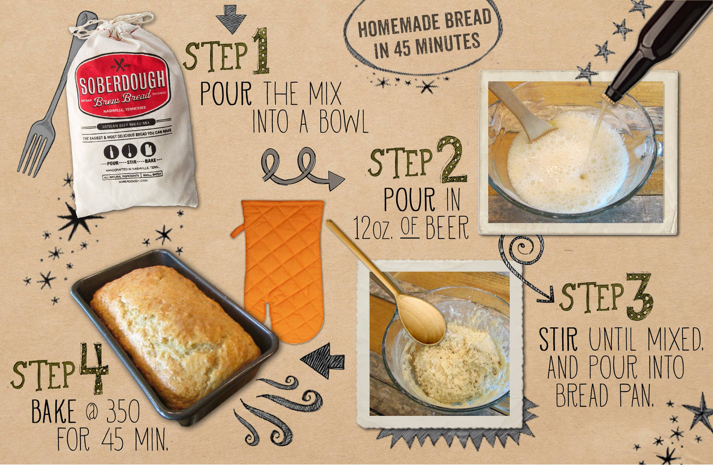 Soberdough Roasted Garlic Brew Bread Mix