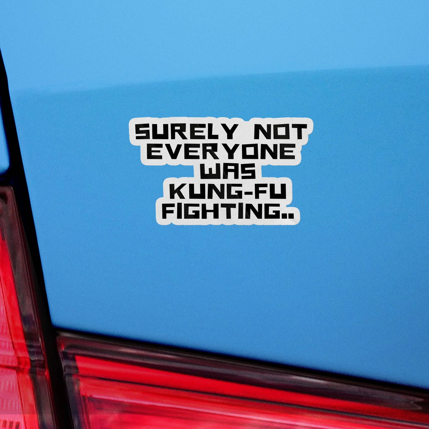 Surely Not Everyone Was Kung Fu Fighting Sticker, Funny Meme Sticker, Kung Fu Parody Sticker, Vinyl Sticker, Water Bottle, Hydroflask