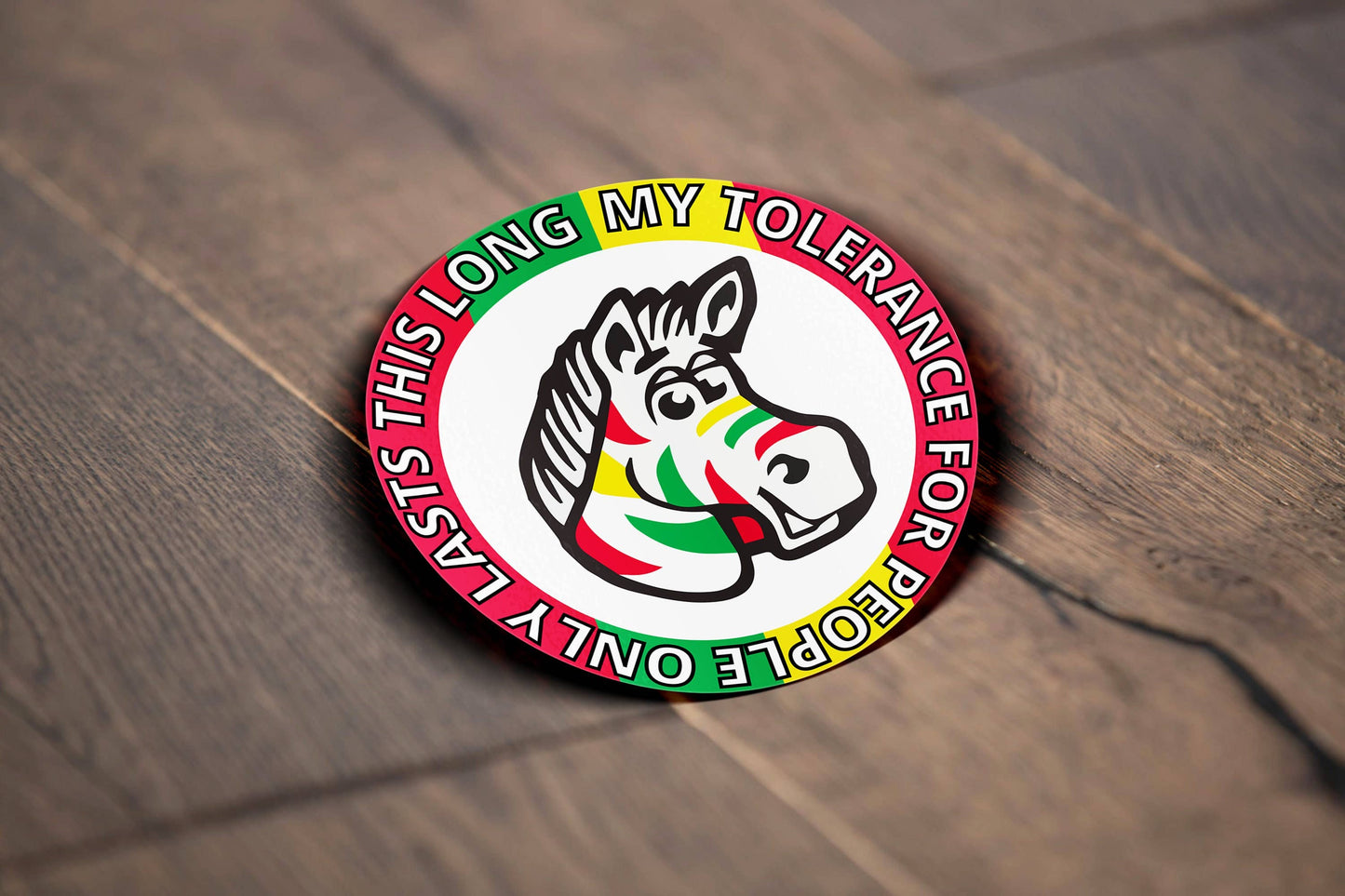 My Tolerance For People Only Lasts This Long, Zebra Gum Sticker, Meme Sticker, Fruit Stripe, Waterproof Vinyl Sticker for Car, Laptop, Phone