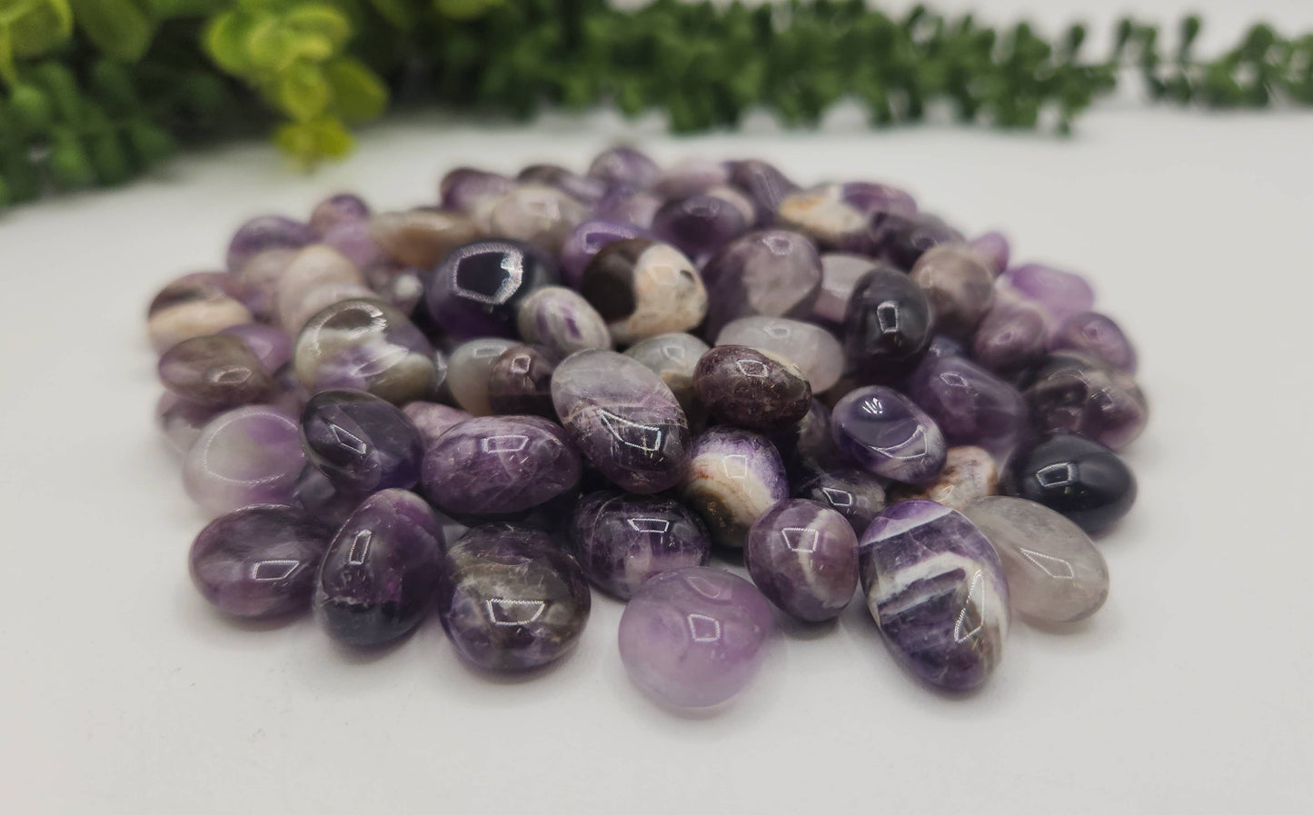 Chevron Amethyst Tumbled Stone