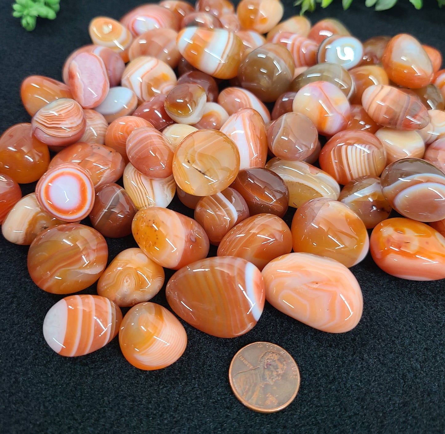 Banded Carnelian Tumbled Stone