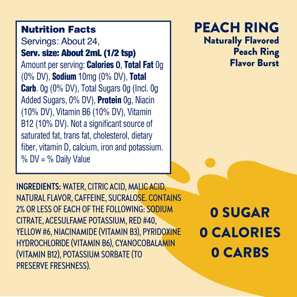 Sugar Free Peach Ring Flavor Burst + Energy