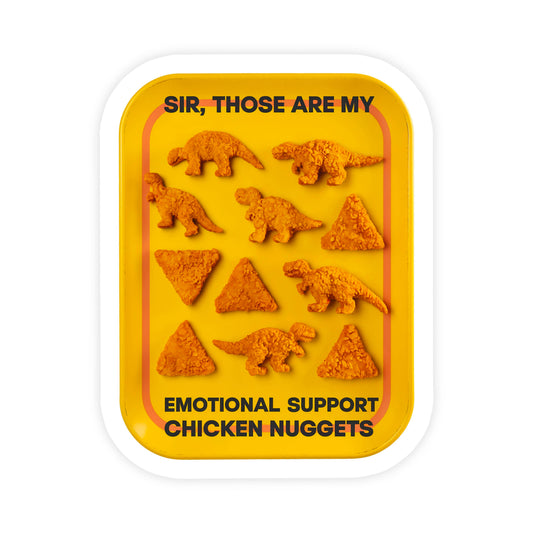Emotional Support Chicken Nuggets Funny Meme Vinyl Sticker
