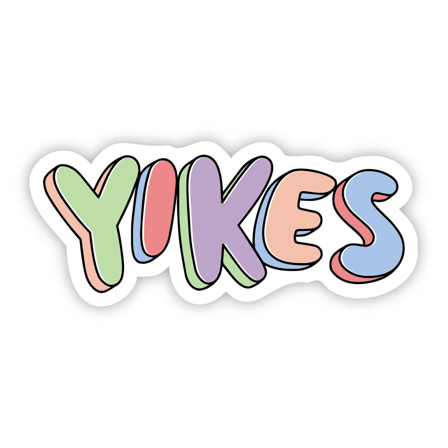 Yikes Multi Color Aesthetic Sticker