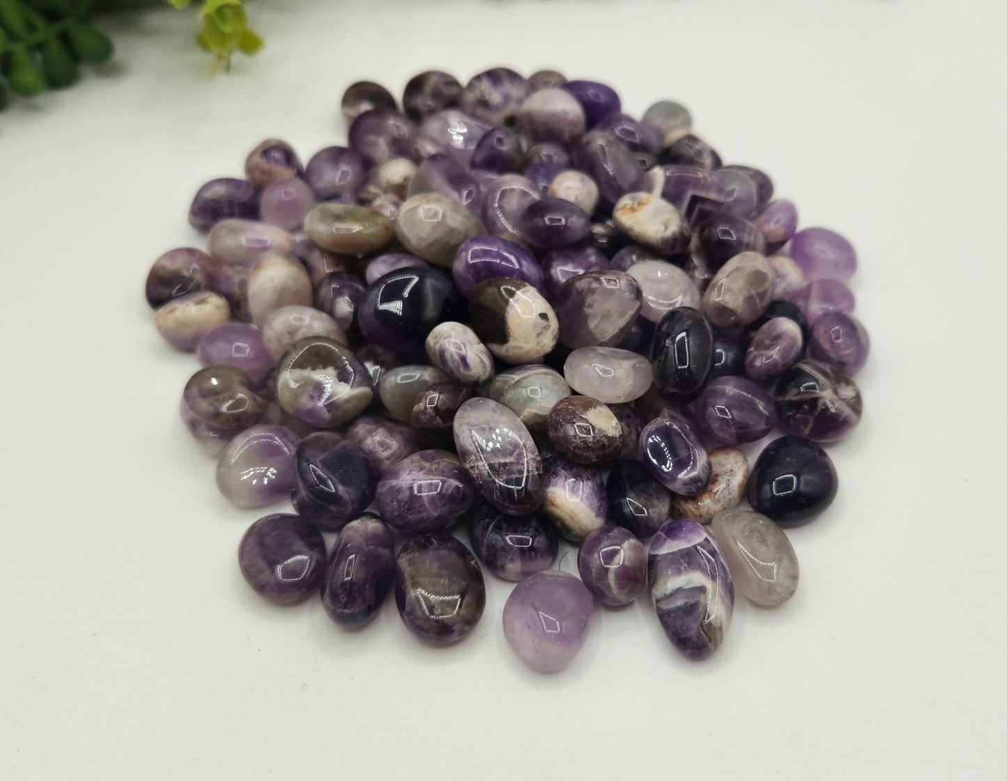 Chevron Amethyst Tumbled Stone