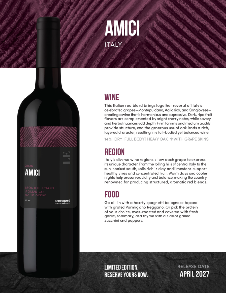 Winexpert LE26 Amici feature sheet
