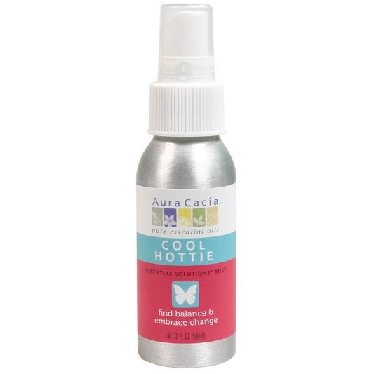 Aura Cacia Cool Hottie Mist 2 oz, labeled bottle.