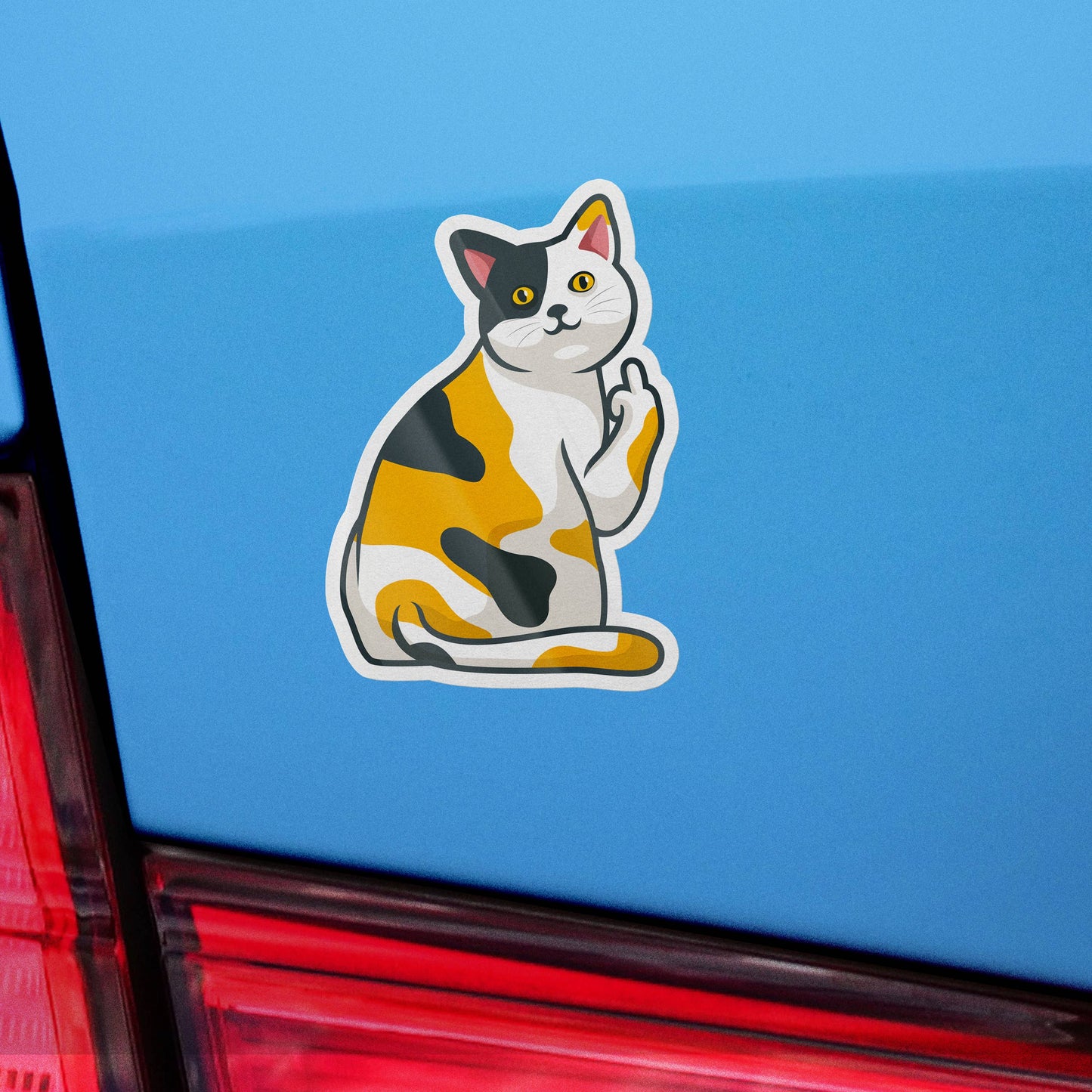 Cat Flipping Off Sticker, Funny Meme Sticker, Cat Mom, Cat Sticker, Waterproof Vinyl Sticker for Water Bottle, Hydroflask, Laptop