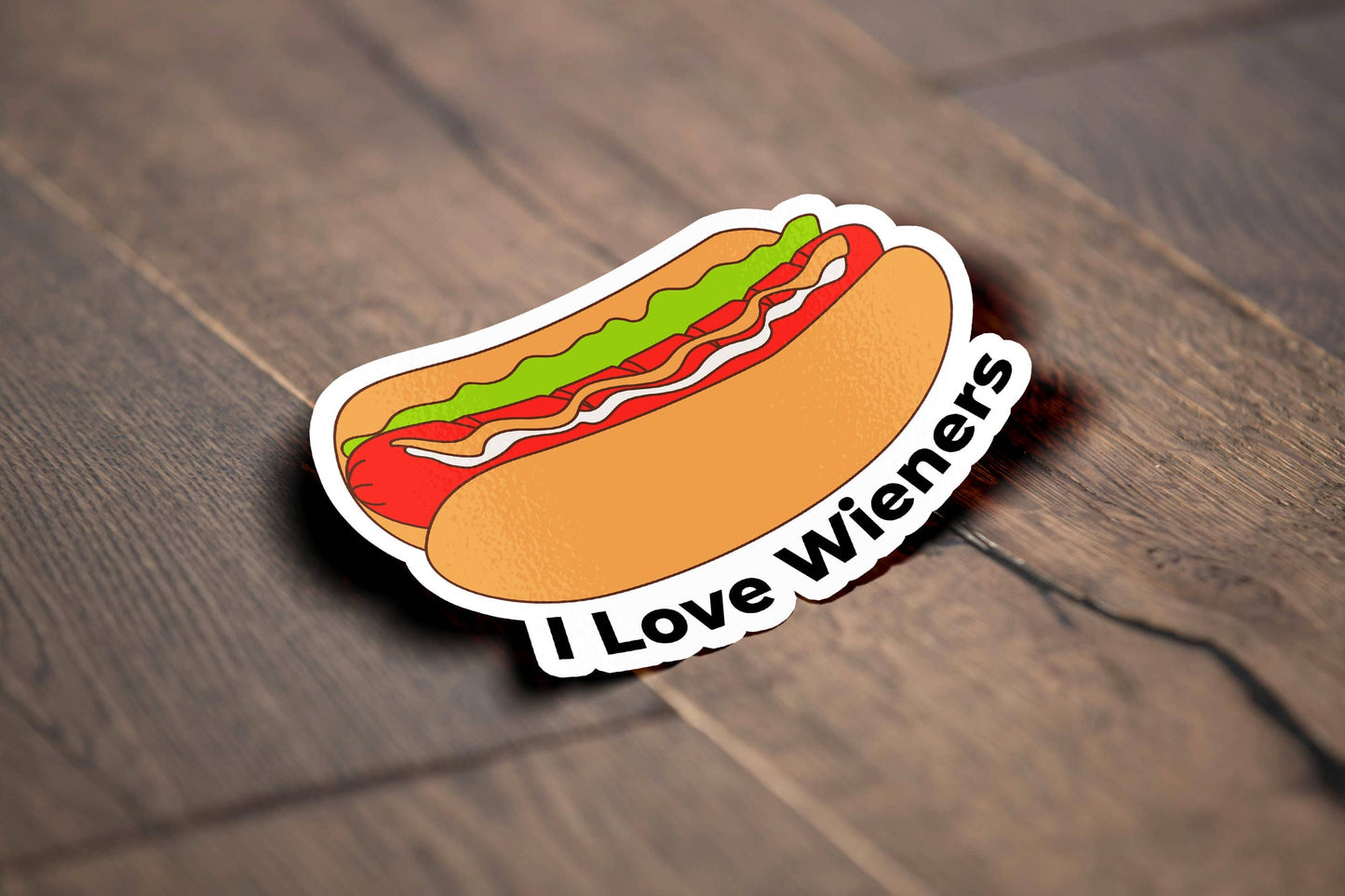 I Love Wieners Sticker, Hot Dog Sticker, Meme Sticker, Waterproof Vinyl Sticker Decal for Laptop Waterbottle and, Car