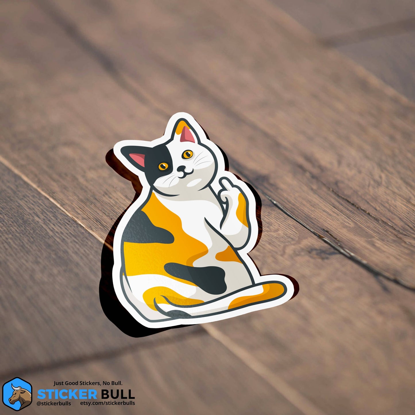 Cat Flipping Off Sticker, Funny Meme Sticker, Cat Mom, Cat Sticker, Waterproof Vinyl Sticker for Water Bottle, Hydroflask, Laptop