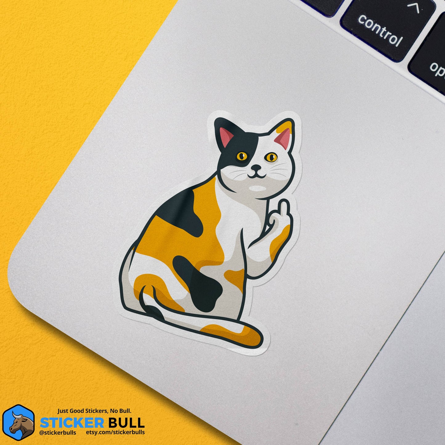 Cat Flipping Off Sticker, Funny Meme Sticker, Cat Mom, Cat Sticker, Waterproof Vinyl Sticker for Water Bottle, Hydroflask, Laptop