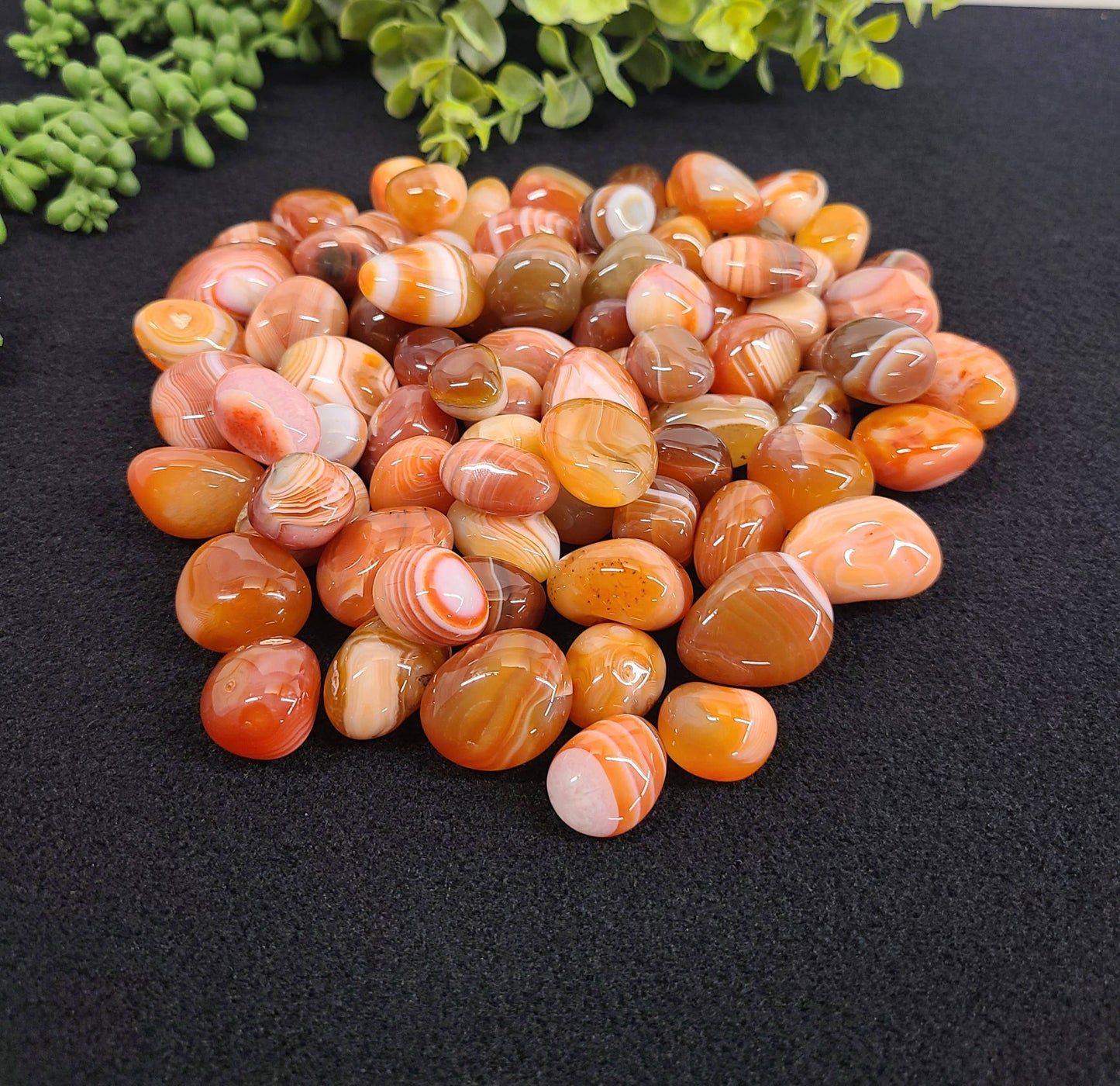 Banded Carnelian Tumbled Stone