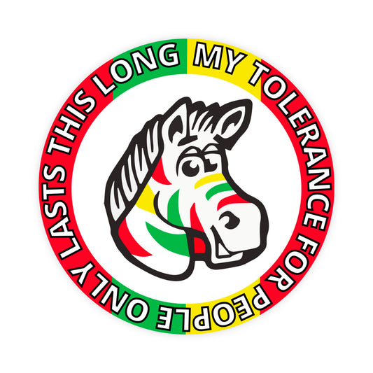 My Tolerance For People Only Lasts This Long, Zebra Gum Sticker, Meme Sticker, Fruit Stripe, Waterproof Vinyl Sticker for Car, Laptop, Phone
