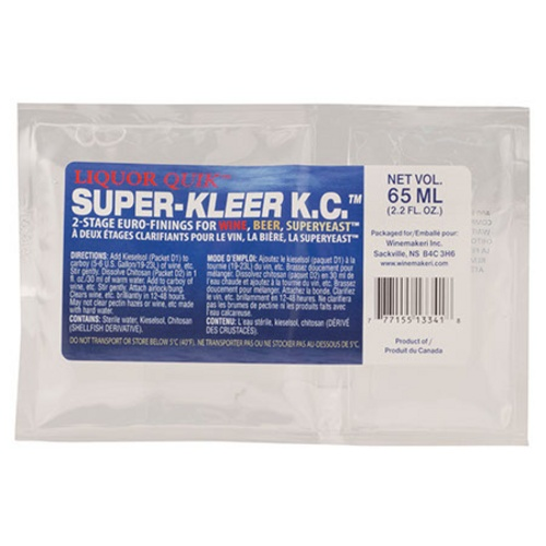 Super-Kleer K.C. two-part clearing aid packet with blue label