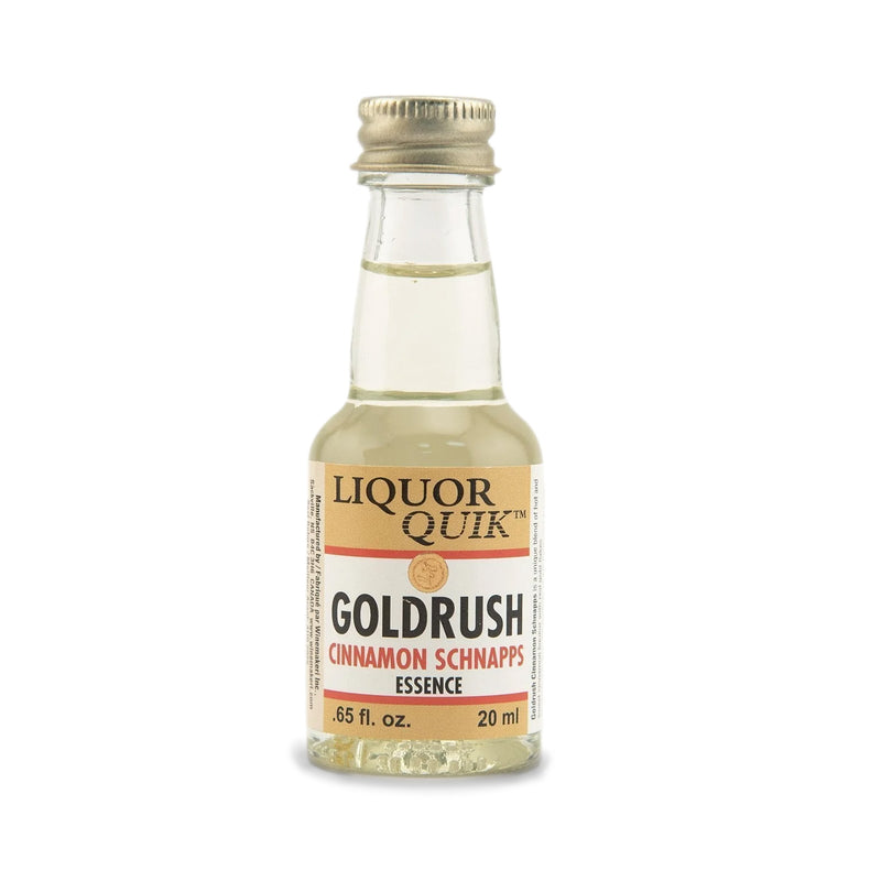 LiquorQuik Goldrush Cinnamon Schnapps essence 20 ml bottle with gold cap