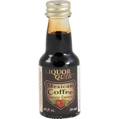 LiquorQuik Mexican Coffee liqueur essence in a 20 ml bottle with gold cap.