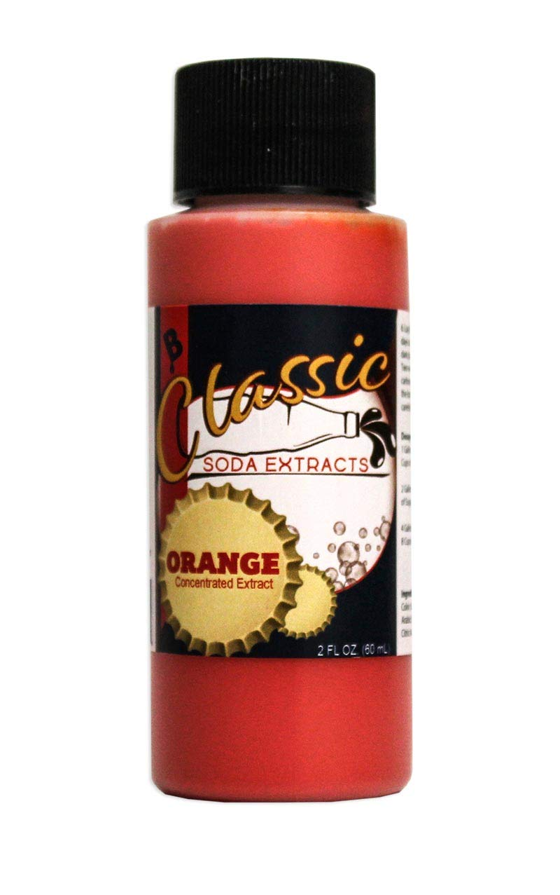 Classic Orange Soda Extract 2 fl oz bottle with black cap