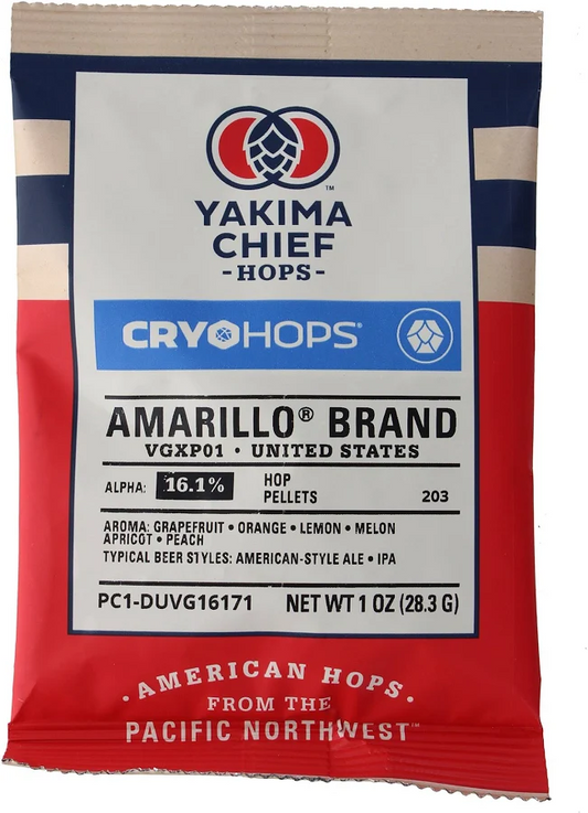 Yakima Chief Hops Amarillo Cryo Hops pellets package, 1 oz (28.3 g)
